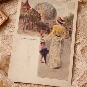 1900 Paris Exposition Art Nouveau Globe Celeste Parisiennes Robaudi France Card